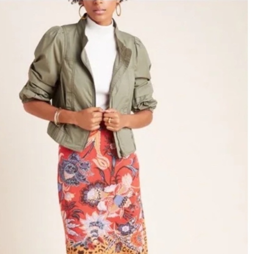 Maeve Anthropologie Delphinia Leopard Knit Pencil Skirt Women's Large